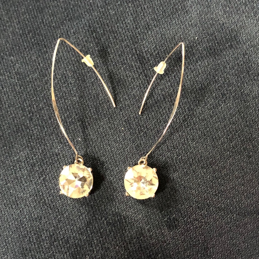 Sparkling Clear Crystal Drop Earrings Threader